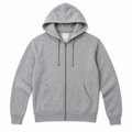 Heather grey athletic hoodie on white background